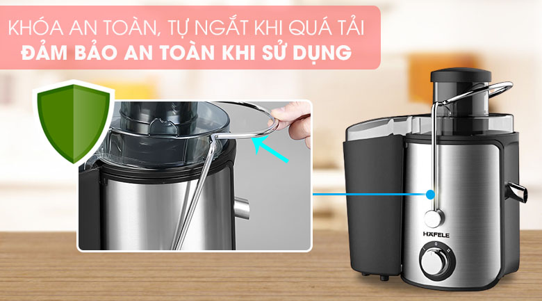 Lắp đặt khoá an toàn, tự ngắt khi qua tải an toàn sử dụng - Máy ep trái cây Hafele GS-353.