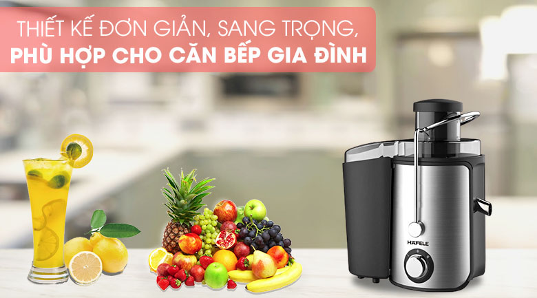  Thiết kế đơn giản, tinh tế kèm với kết cấu chắc chắn, tiện dụng dễ dàng sử dụng Máy ép trái cây Hafele GS-353.